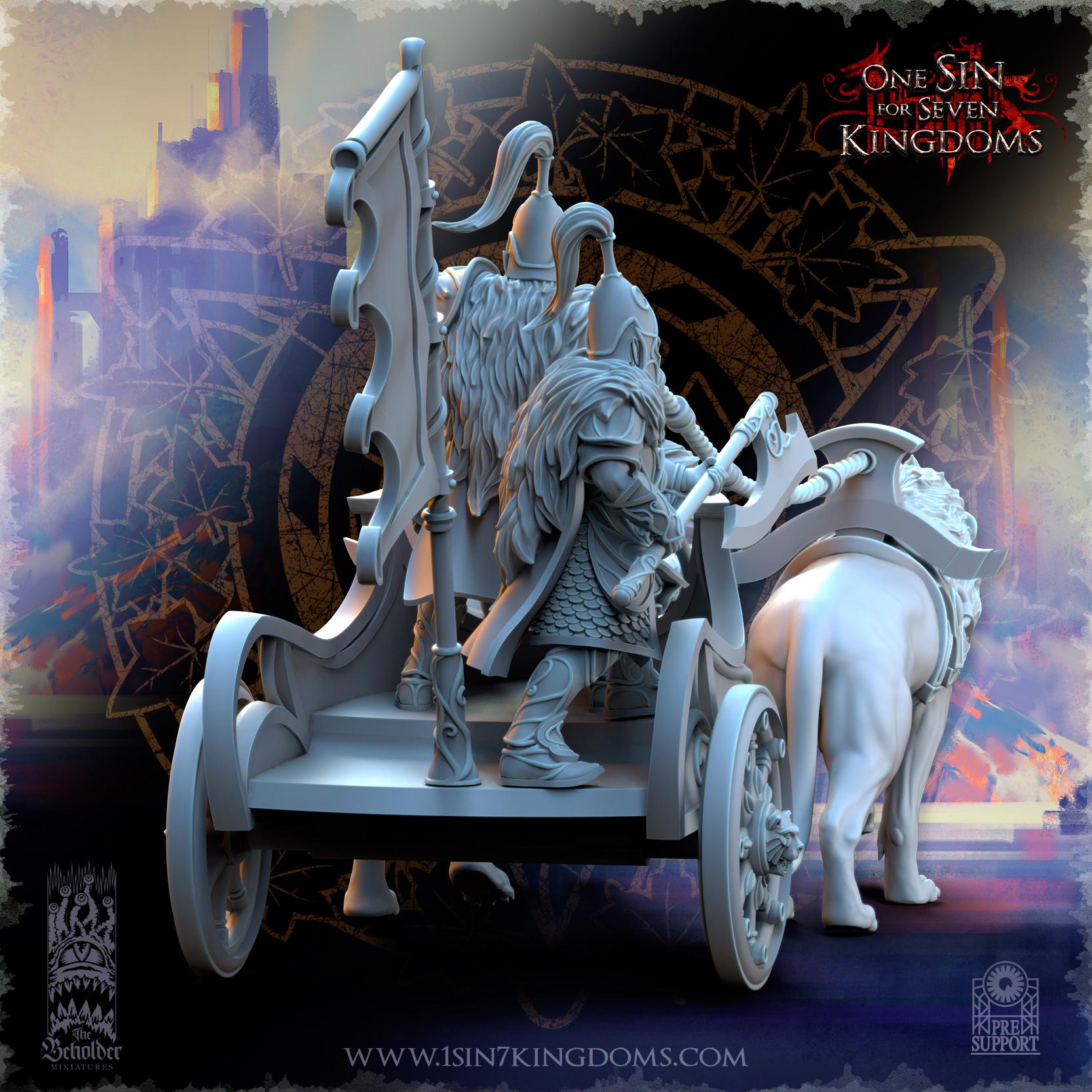 Silvermoor Elves Bear Guardians Chariot - in 12k- by The Beholder Miniatures