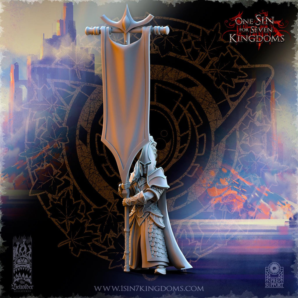 Silvermoor Elves Blades of Ashur Command Group - in 12k- by The Beholder Miniatures