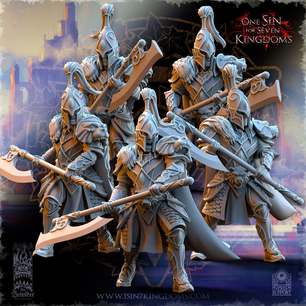 Silvermoor Elves Bear Guardians - in 12k- by The Beholder Miniatures