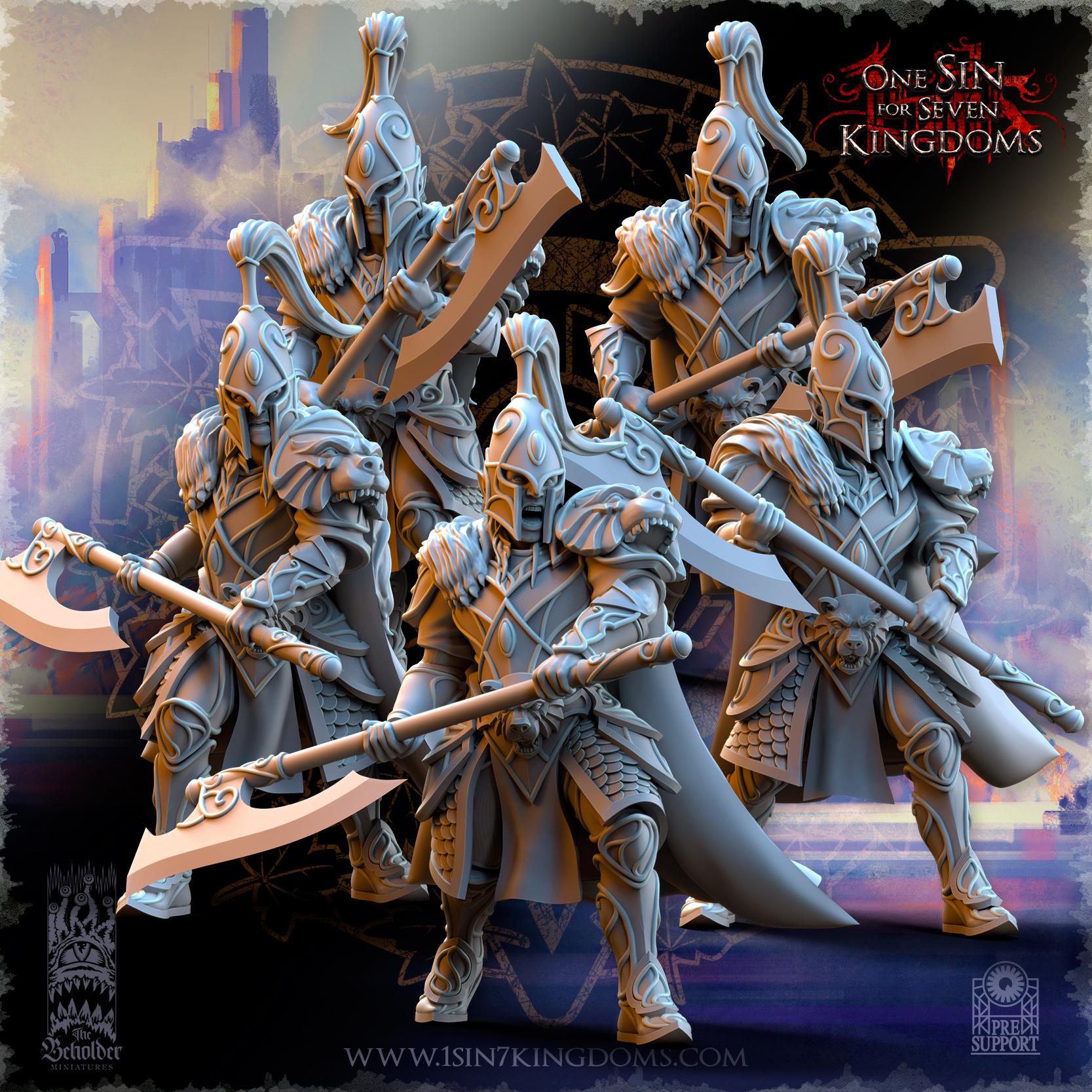 Silvermoor Elves Bear Guardians - in 12k- by The Beholder Miniatures