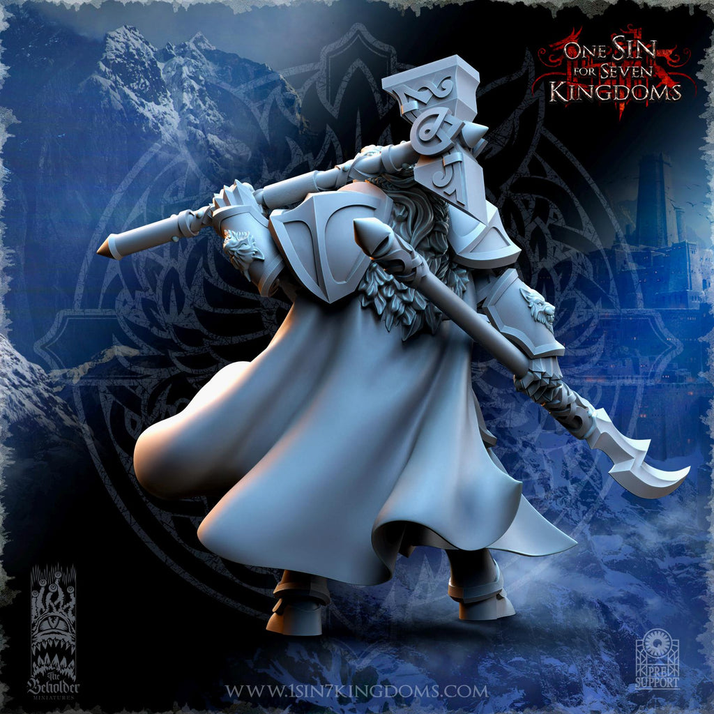 Valeskya, Stormwolf Captain  miniature - in 12K - by The Beholder Miniatures