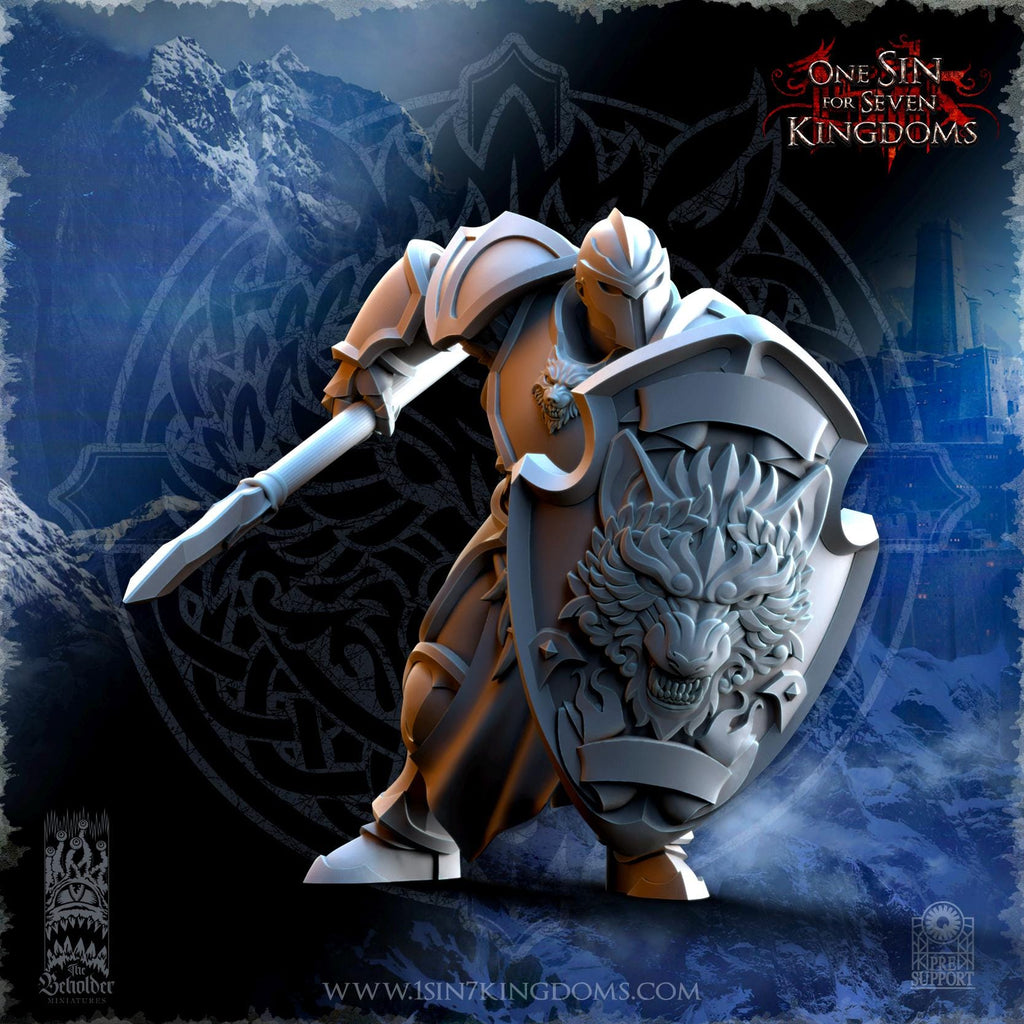 Stormwolves Warriors miniature - in 12K - by The Beholder Miniatures