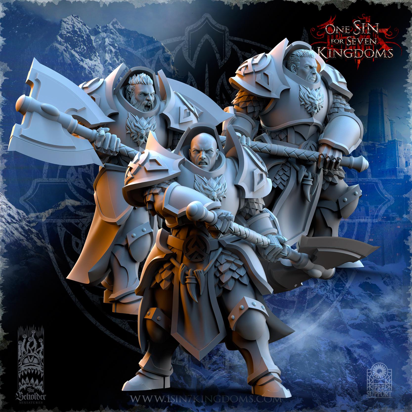 Stormwolves Punishers with Two Handed Axe miniature - in 12K - The Beholder Miniatures