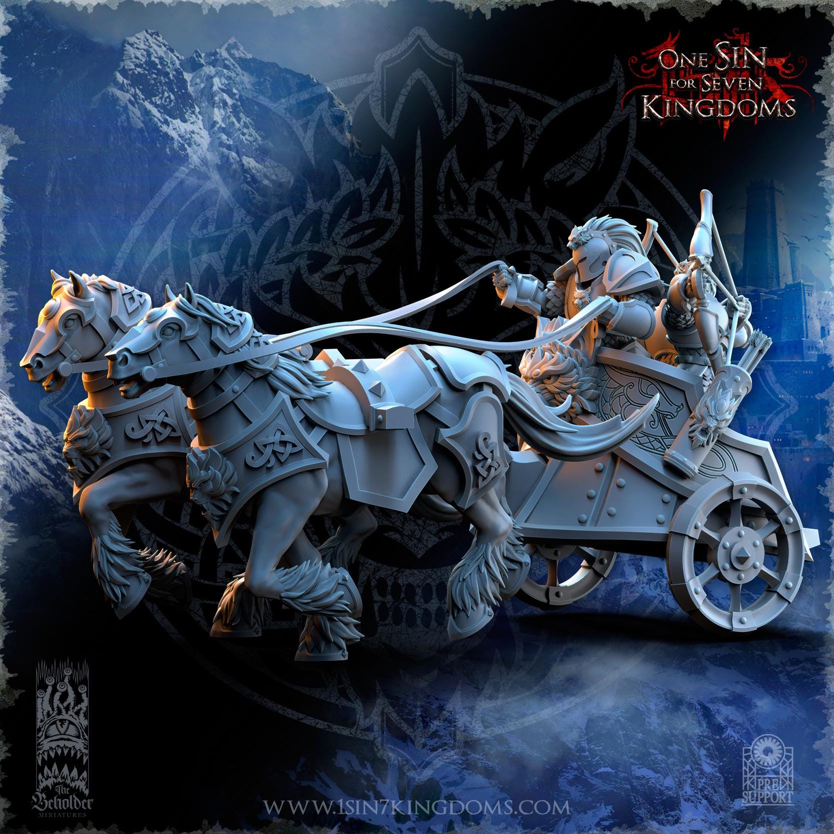 Stormwolves Warthunder Chariots miniature - in 12K - by The Beholder Miniatures