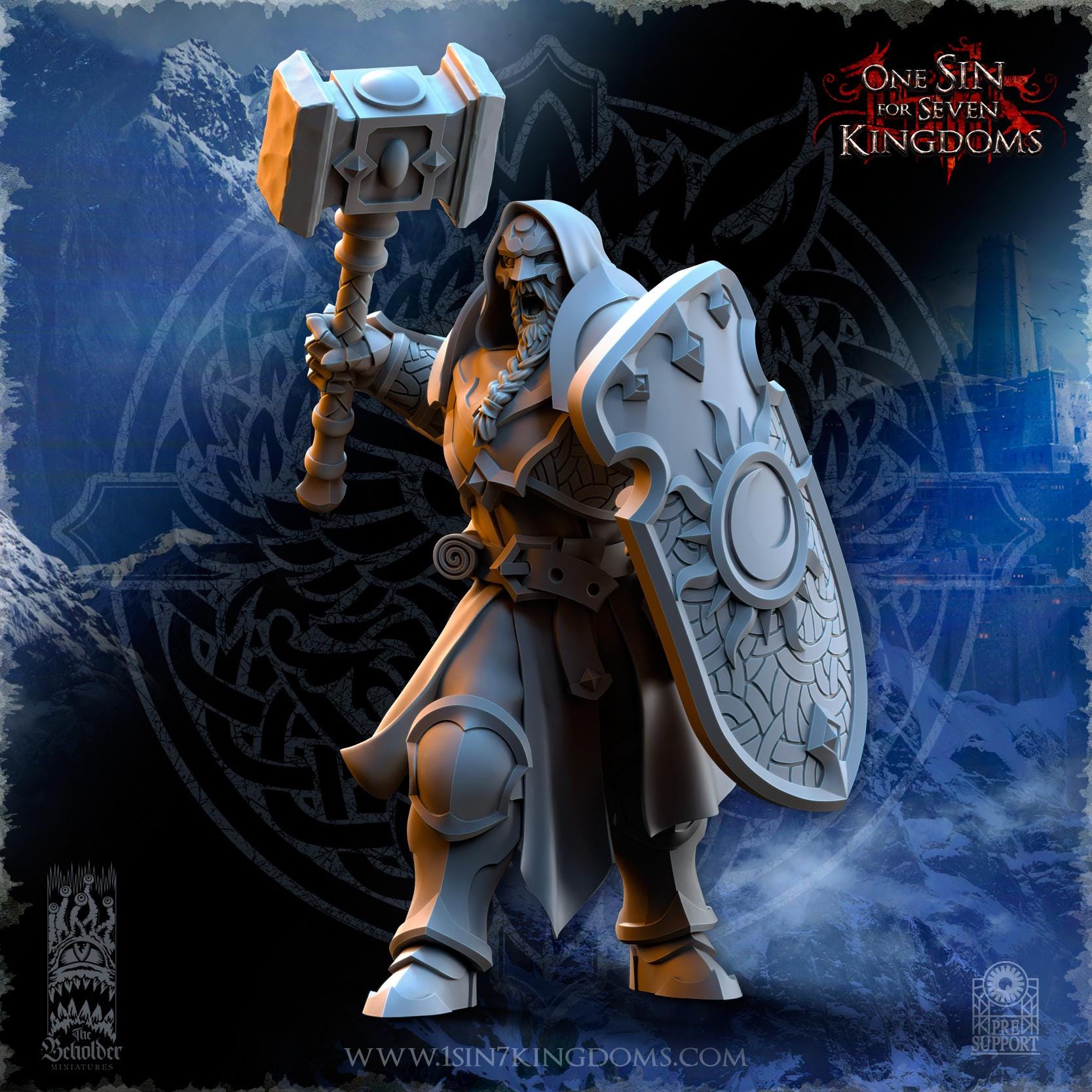 Stormwolves Moon Howlers miniature - in 12K - by The Beholder Miniatures