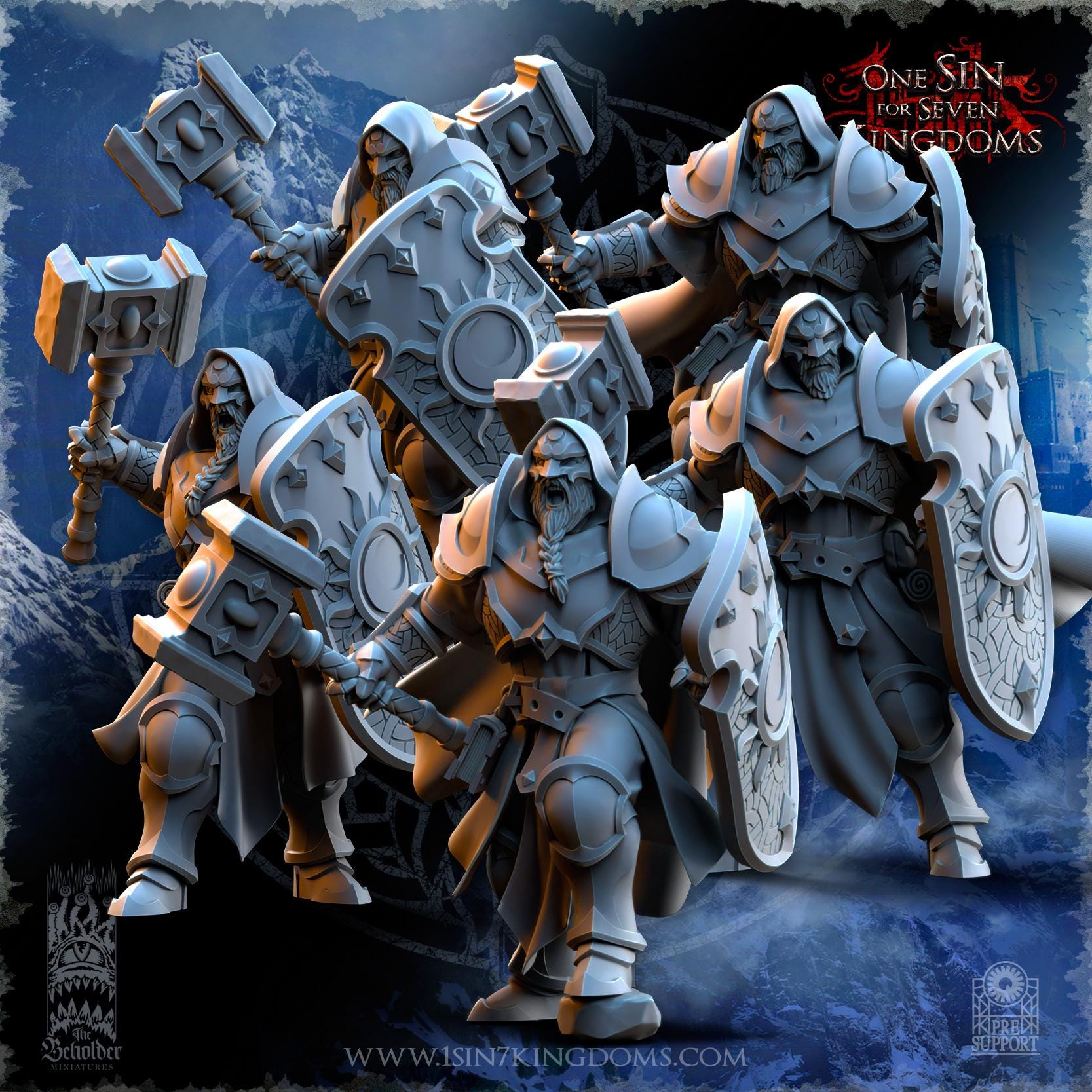 Stormwolves Moon Howlers miniature - in 12K - by The Beholder Miniatures