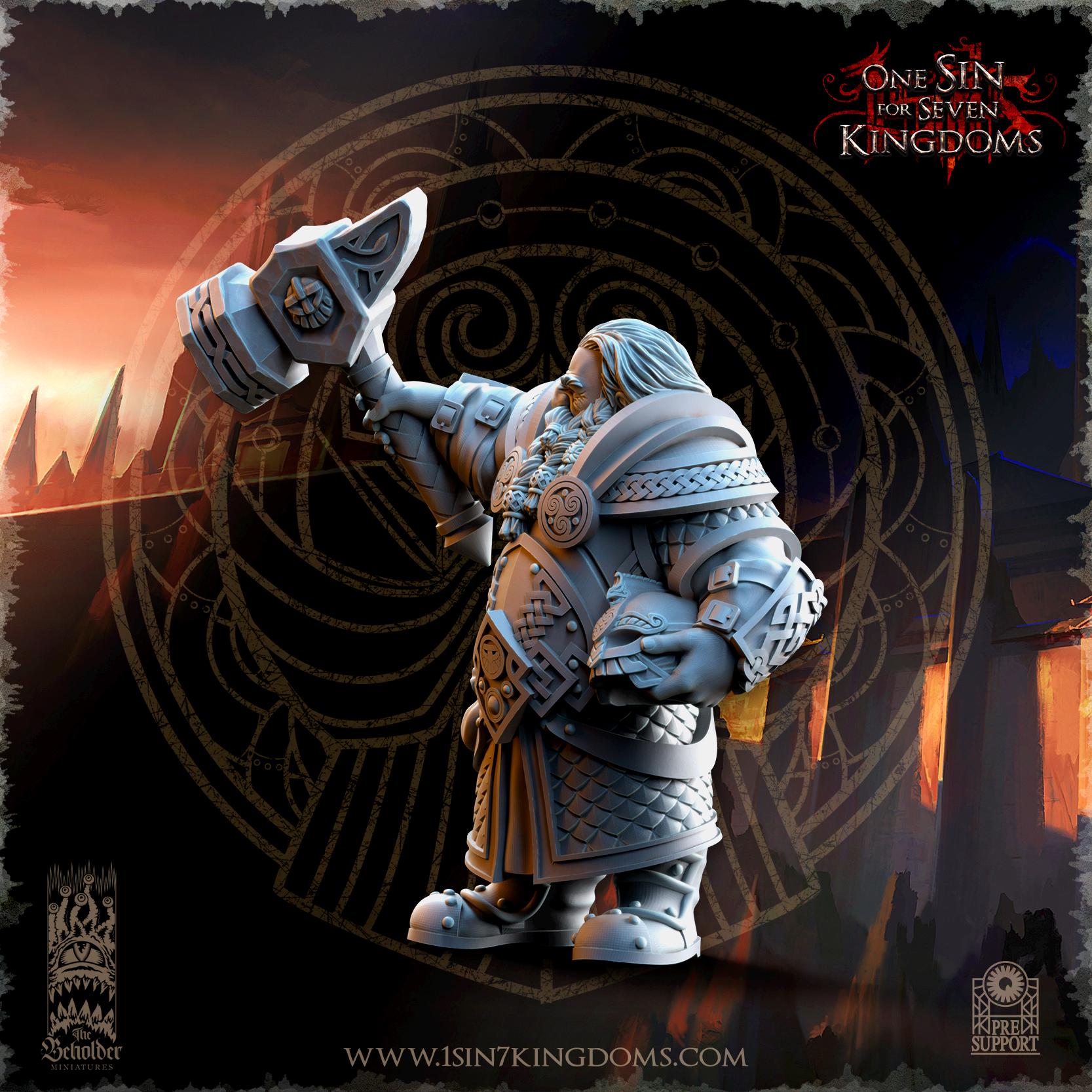 Olgrendrim, Dwarf hero - in 12k- by The Beholder Miniatures