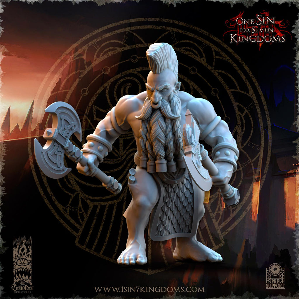 Dwarven Kingdoms Slayers of Molten Core duel axes - in 12k- The Beholder Miniatures