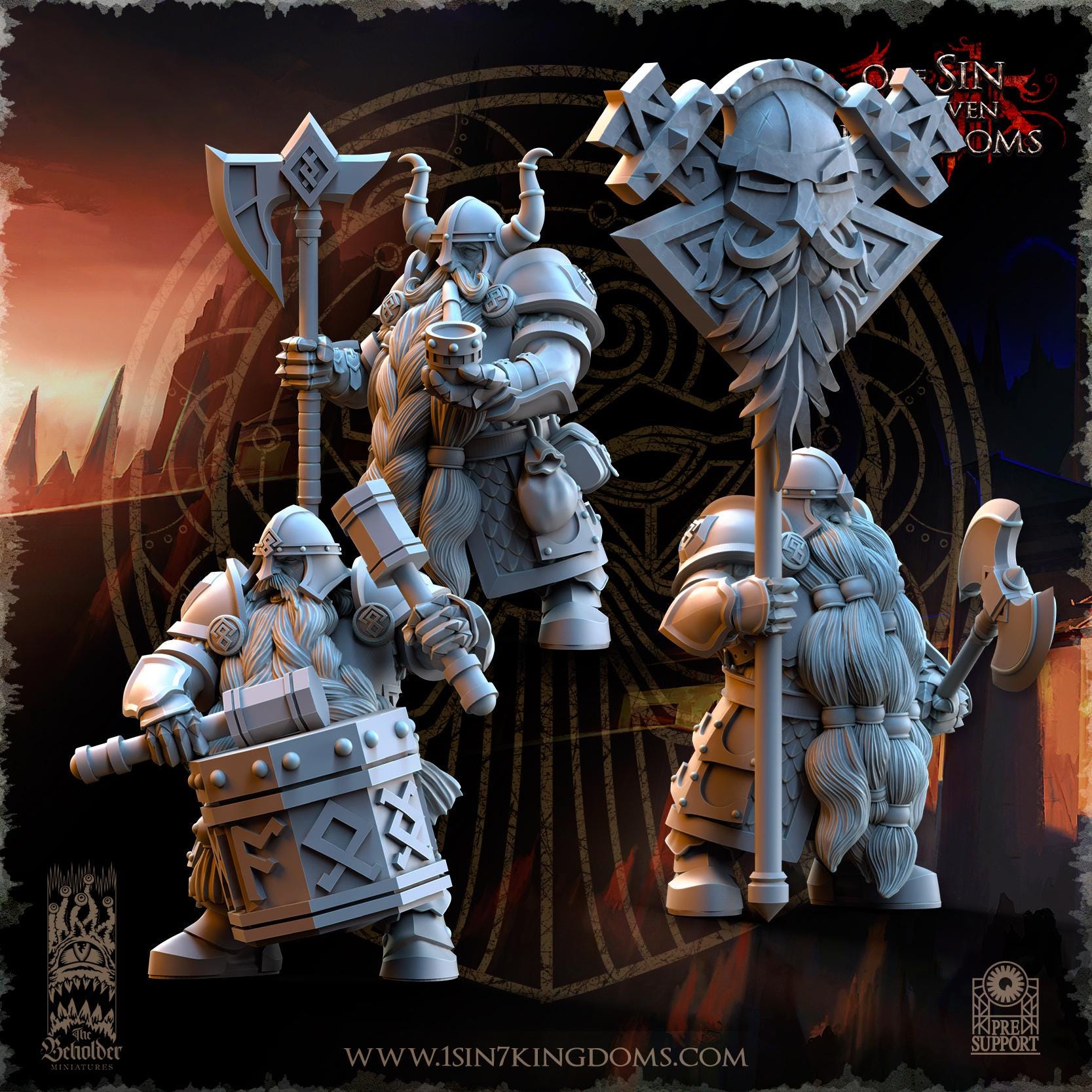 Dwarven Kingdoms Legion of the Ancient Commnad Group - in 12k- by The Beholder Miniatures