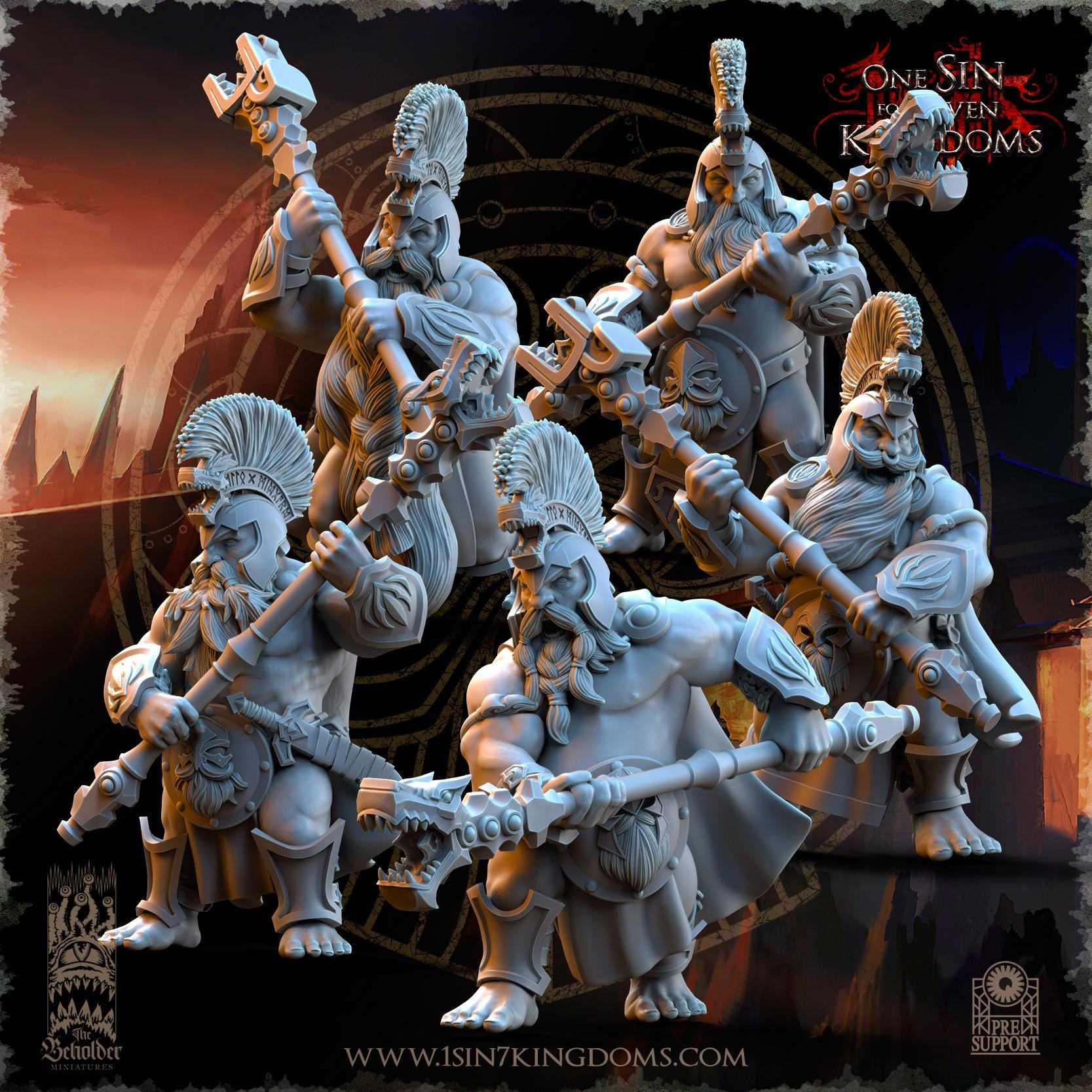Dwarven Kingdoms Unterdrakes of Molten Core - in 12k- by The Beholder Miniatures