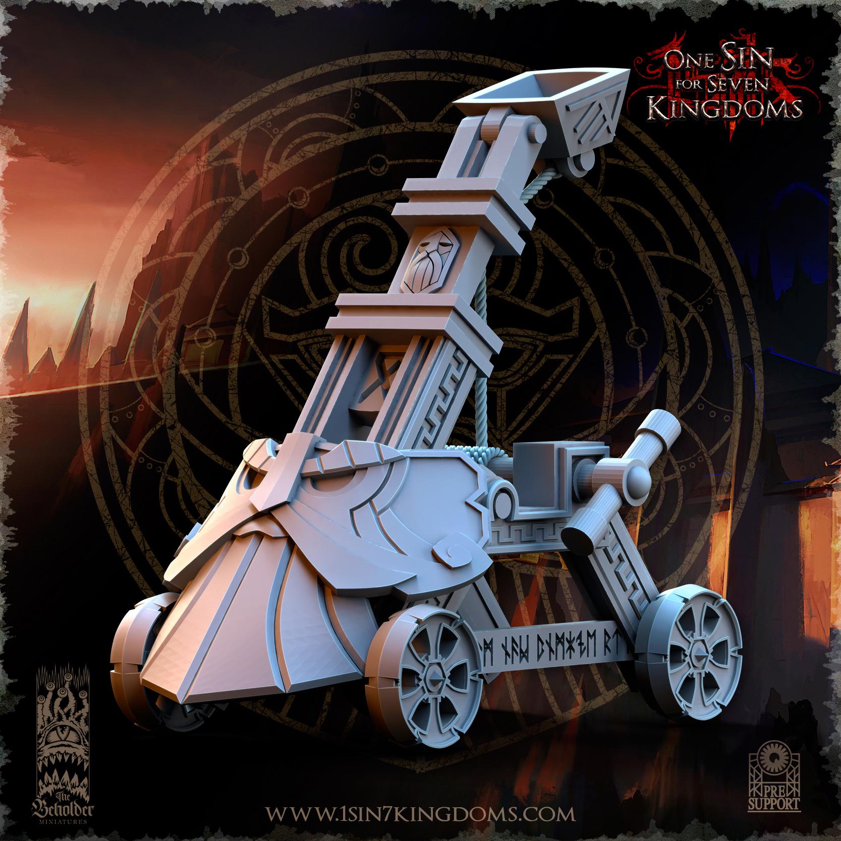 Dwarven Kingdoms Catapult -12k - by The Beholder Miniatures