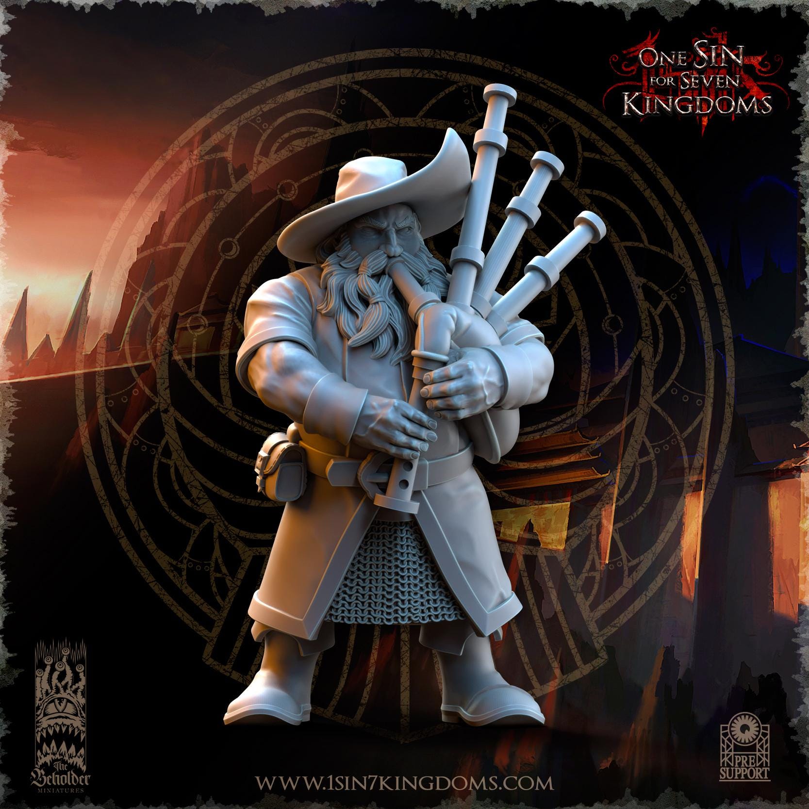 Dwarven Kingdoms Miners Command Group - in 12k- by The Beholder Miniatures