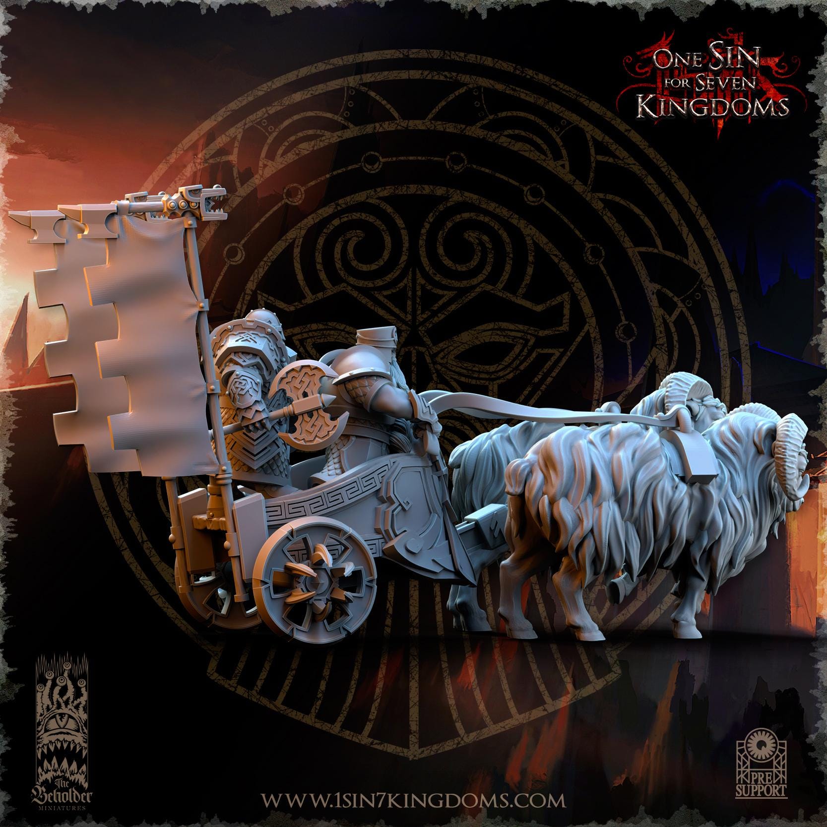Dwarven Kingdoms War Chariot - in 12k- by The Beholder Miniatures