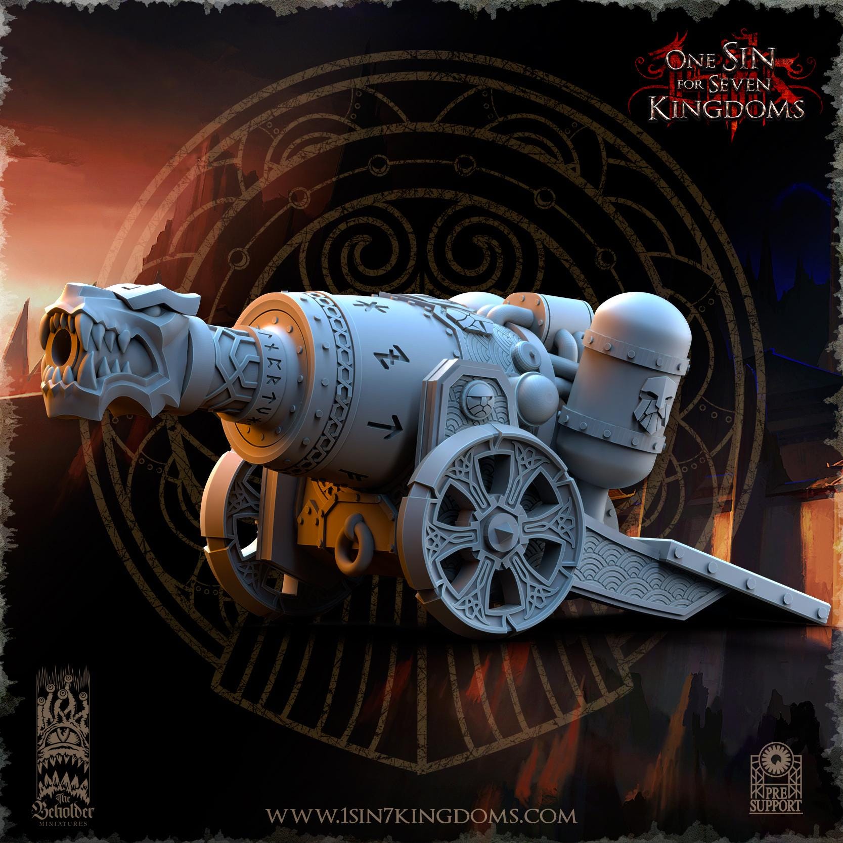 Dwarven Kingdoms Flamebreath Cannon - in 12k- by The Beholder Miniatures