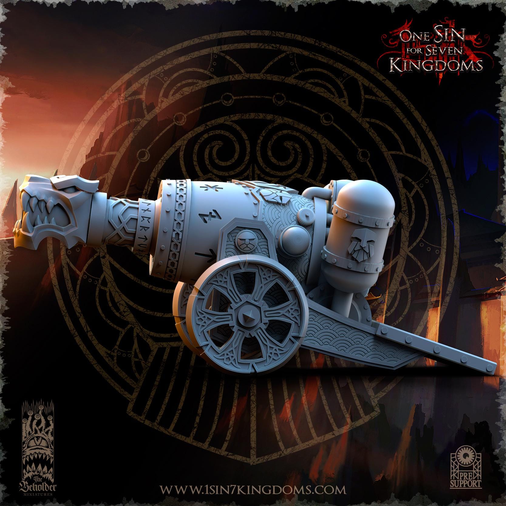 Dwarven Kingdoms Flamebreath Cannon - in 12k- by The Beholder Miniatures