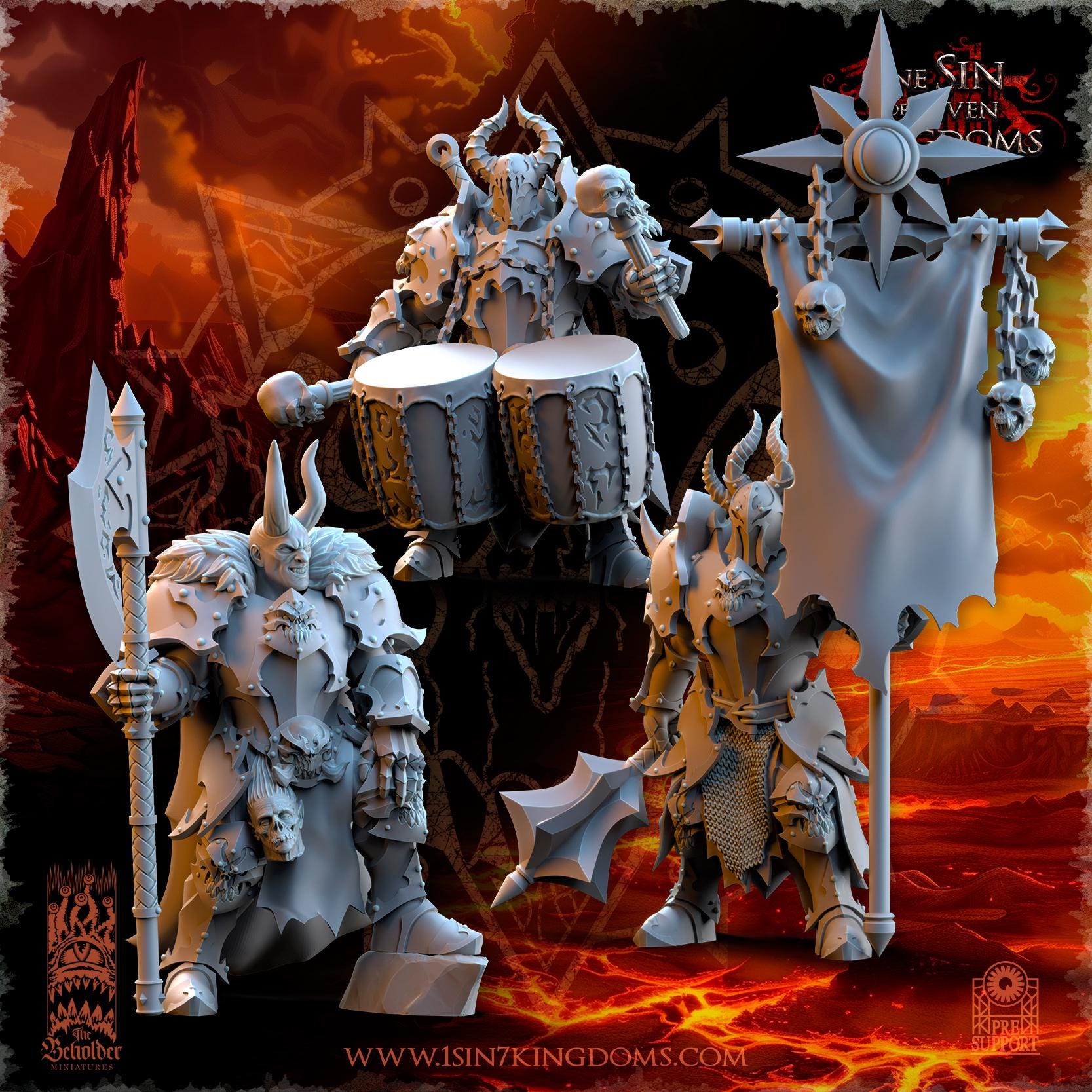 Realms of Mayhem The Ascended Command Group - in 12k- by The Beholder Miniatures