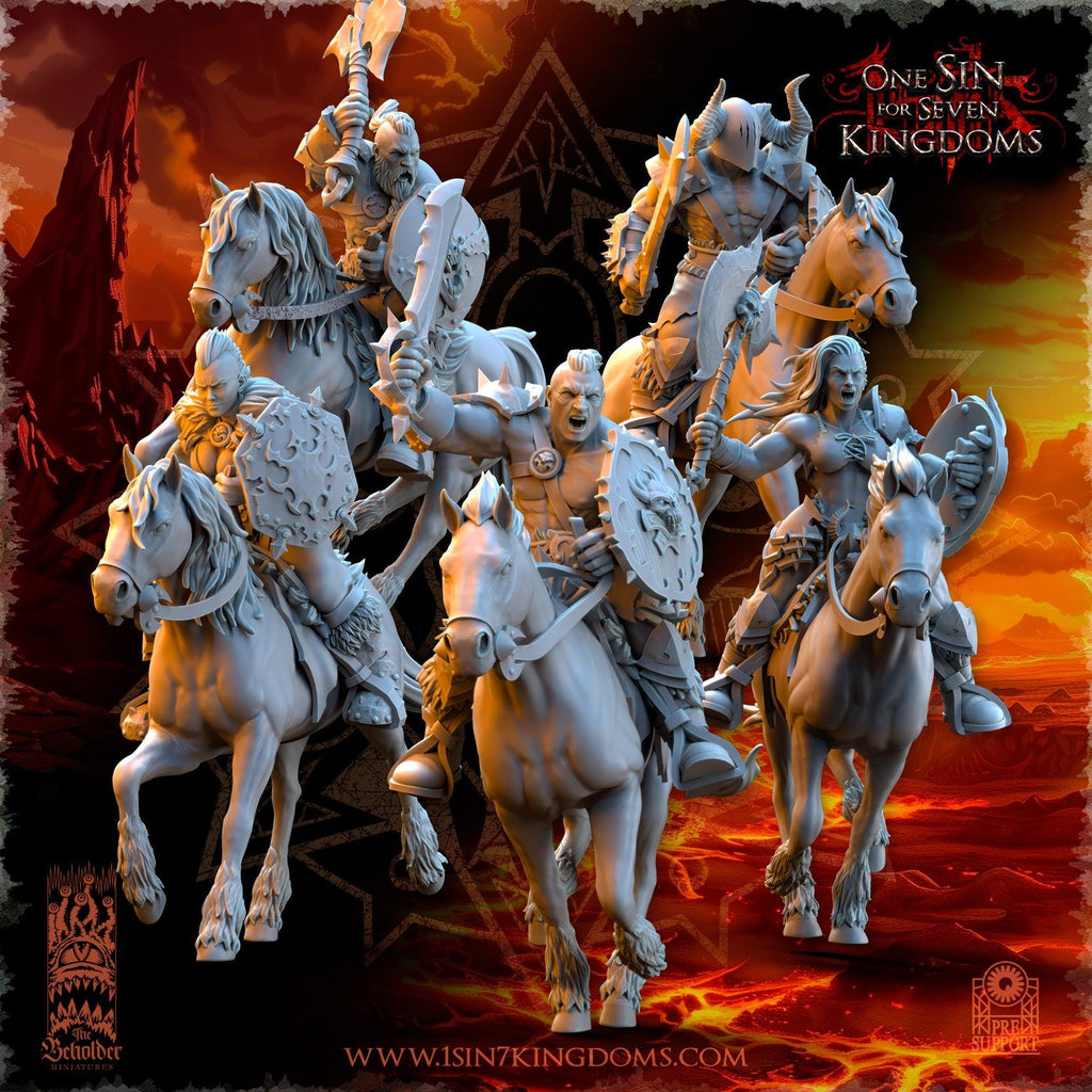 Realms of Mayhem Barbarian Riders - in 12k- by The Beholder Miniatures