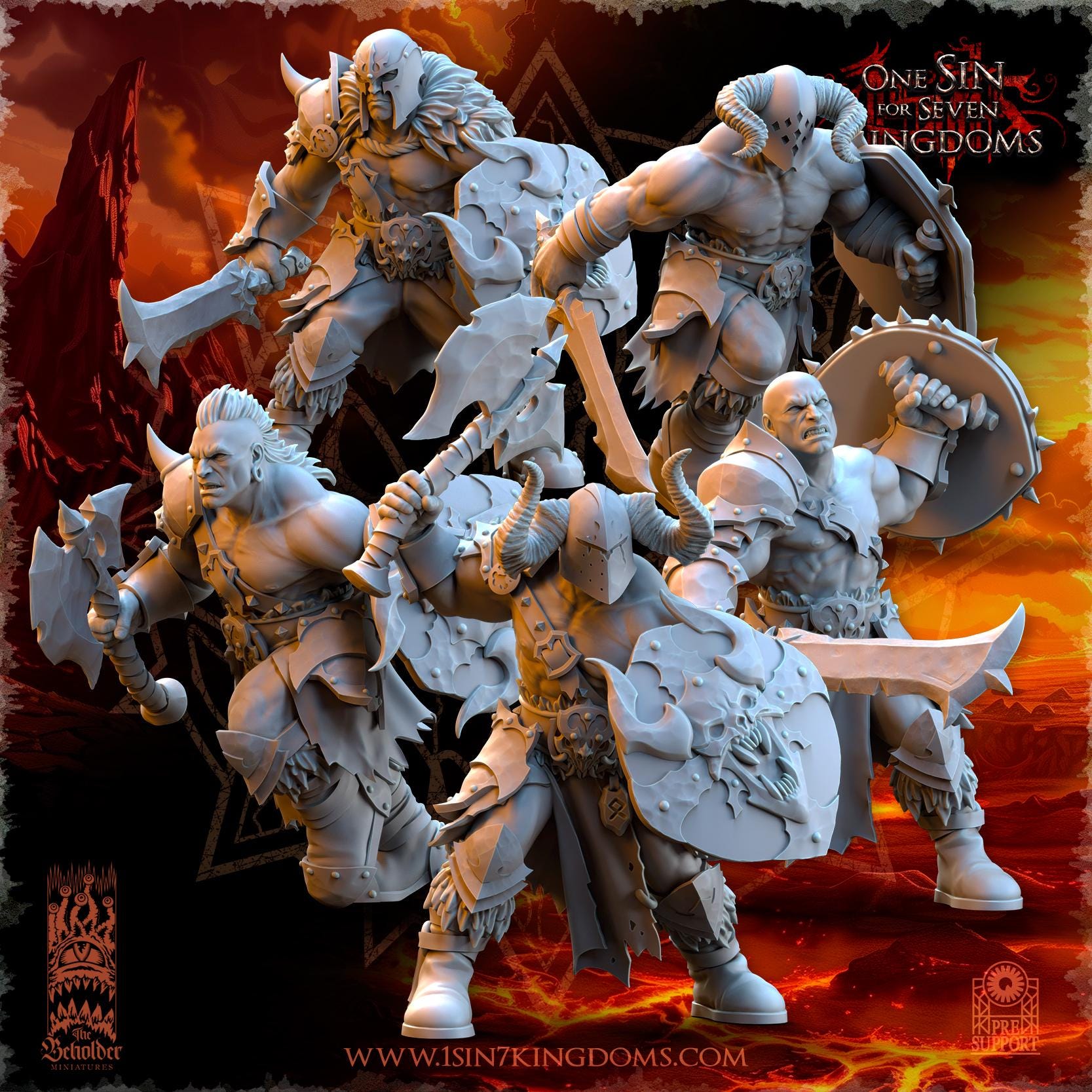 Realms of Mayhem Barbarian Despoilers - in 12k- by The Beholder Miniatures