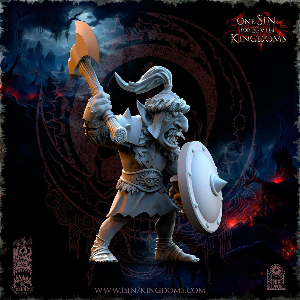 The Black Horde Goblins Desert Warriors miniature - in 12K - by The Beholder Miniatures