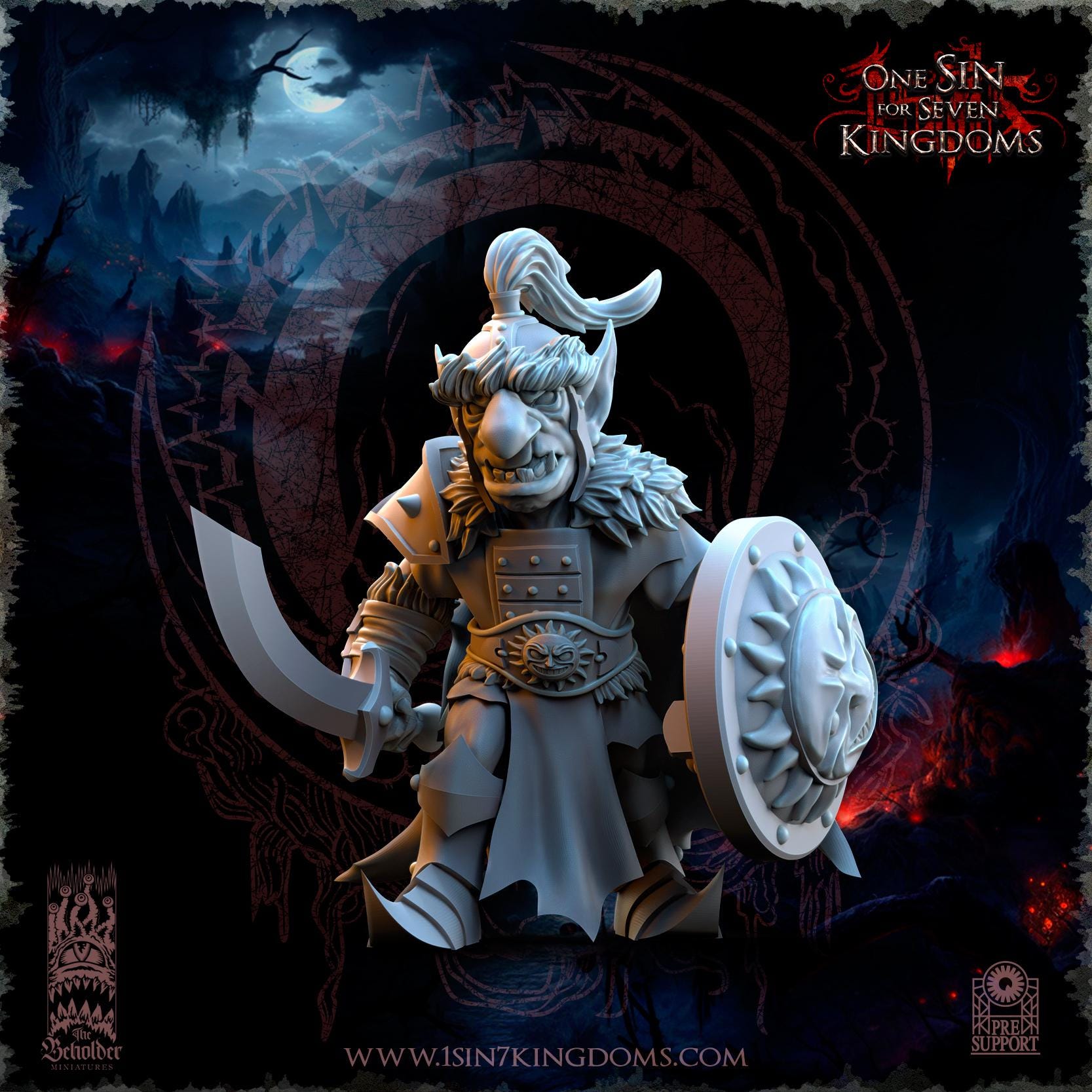 The Black Horde Goblins Desert Warriors miniature - in 12K - by The Beholder Miniatures