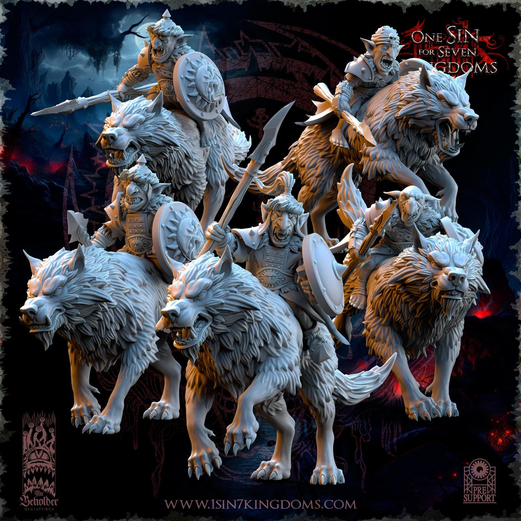 The Black Horde Goblins Desert Riders miniature - in 12K - by The Beholder Miniatures