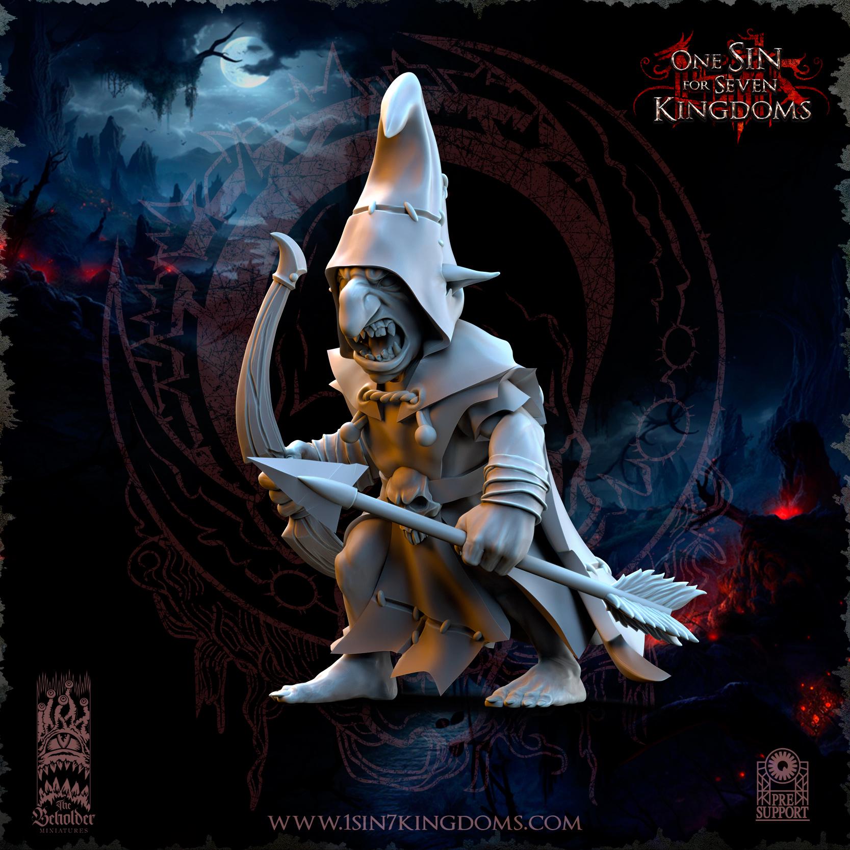 The Black Horde Goblins Archers miniature - in 12K - by The Beholder Miniatures