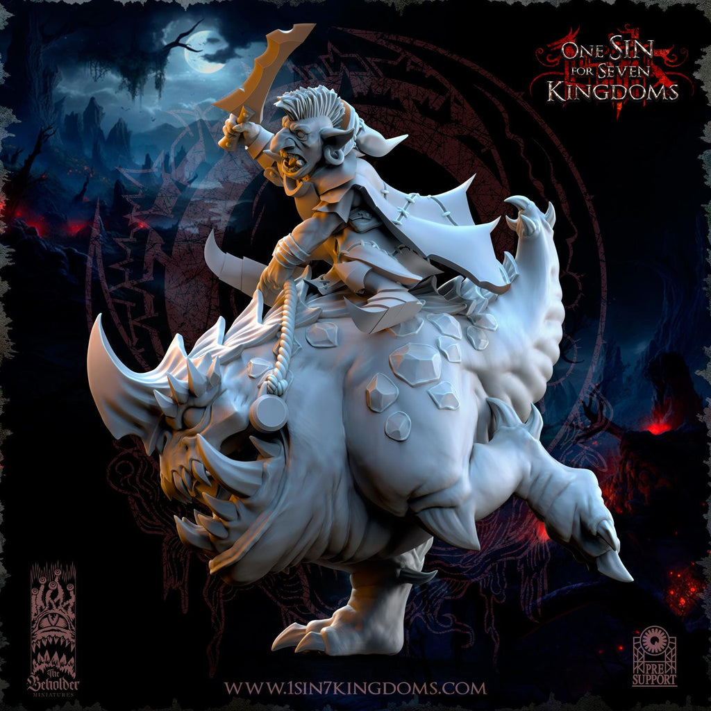 Wurtbelz, Goblin Leader on Kavehorror miniatures - in 12K - by The Beholder Miniatures