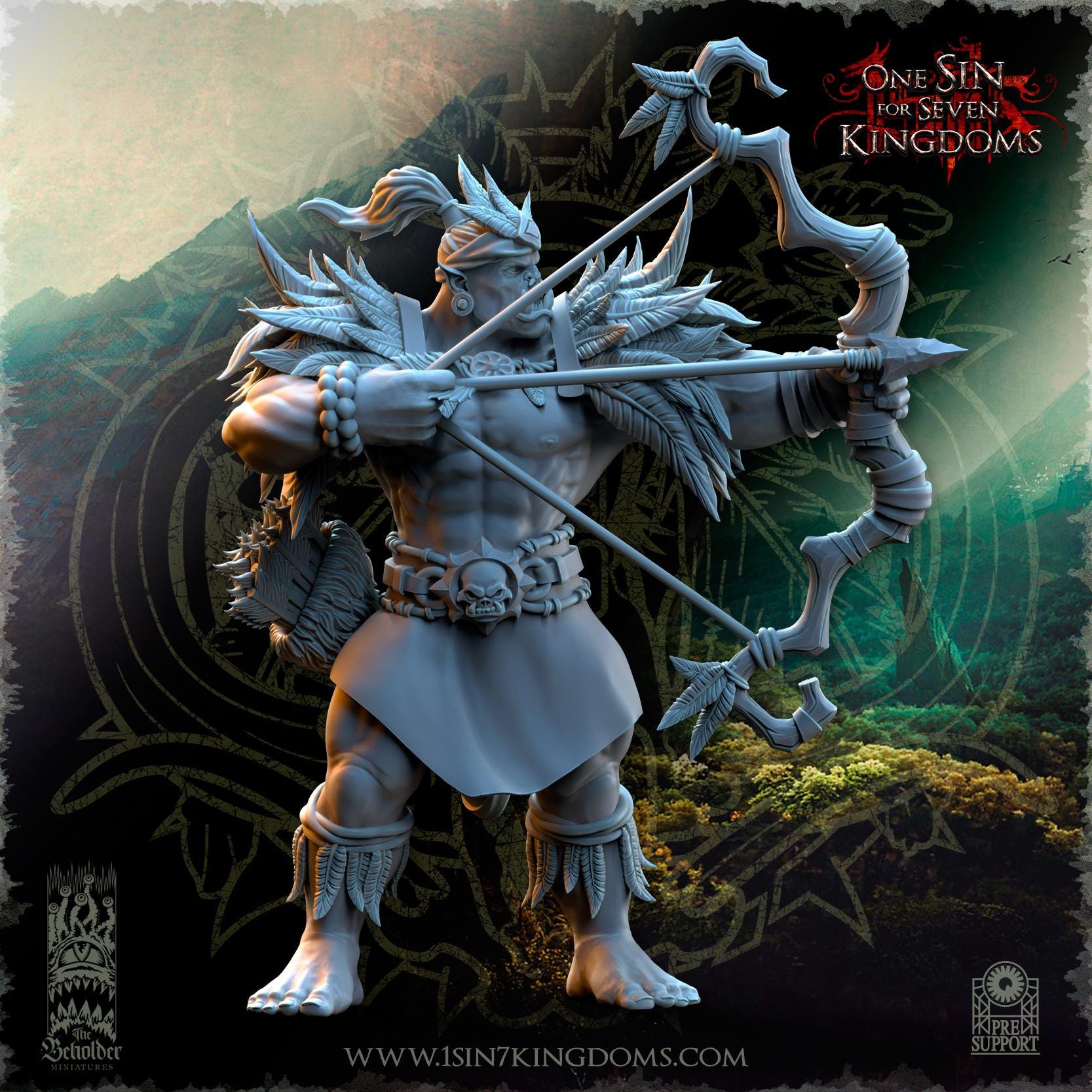 Salanaar Orcs Archers  miniature - in 12K- by The Beholder Miniatures