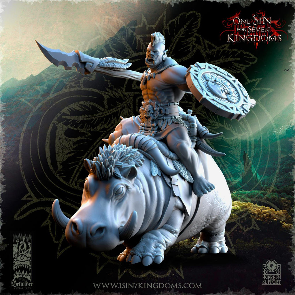 Salanaar Orcs Riders miniature - in 12K- by The Beholder Miniatures