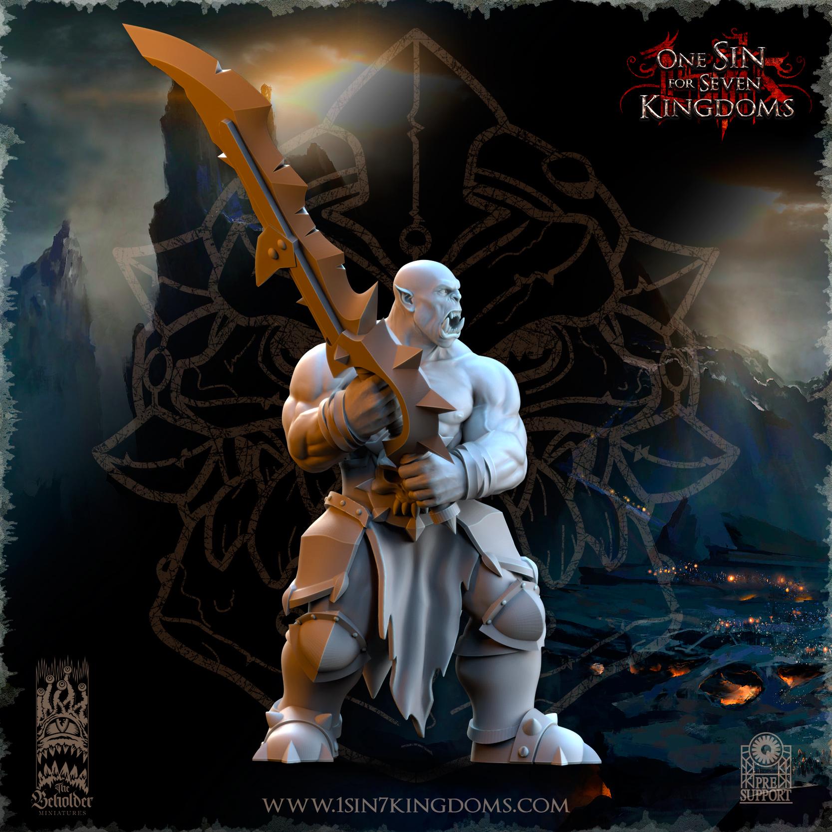 Nestah Orcs Wildlings miniature - in 12K- by The Beholder Miniatures