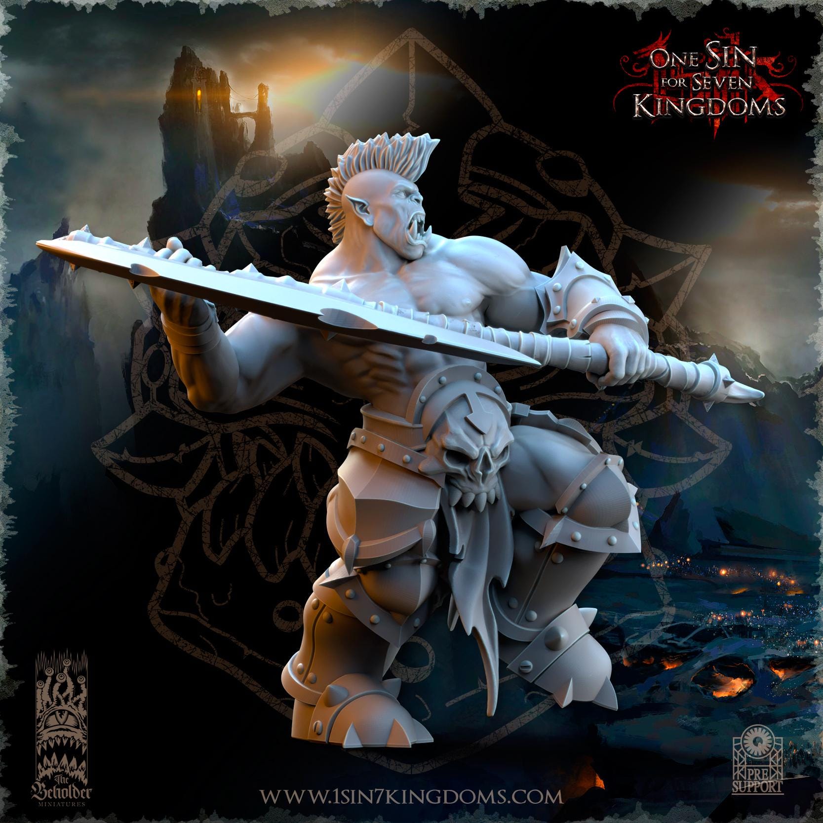 Nestah Orcs Wildlings miniature - in 12K- by The Beholder Miniatures
