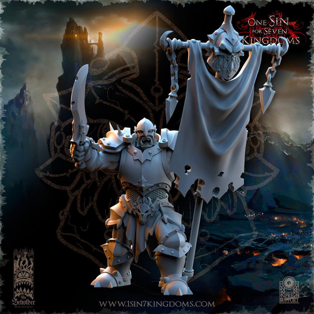 Nestah Orcs Command Group miniature - in 12K- by The Beholder Miniatures