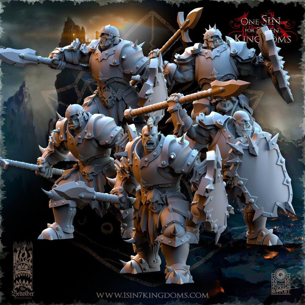 Nestah Orcs Warriors miniature - in 12K- by The Beholder Miniatures