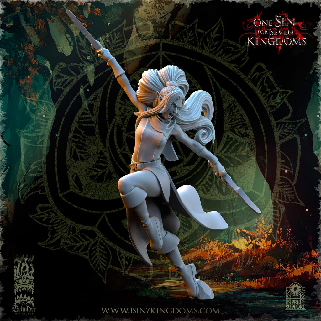 Evergreen Elves Death Dancers - in 12k- by The Beholder Miniatures