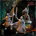 Evergreen Elves Rangers Command Group - in 12k- by Beholder The Beholder Miniatures