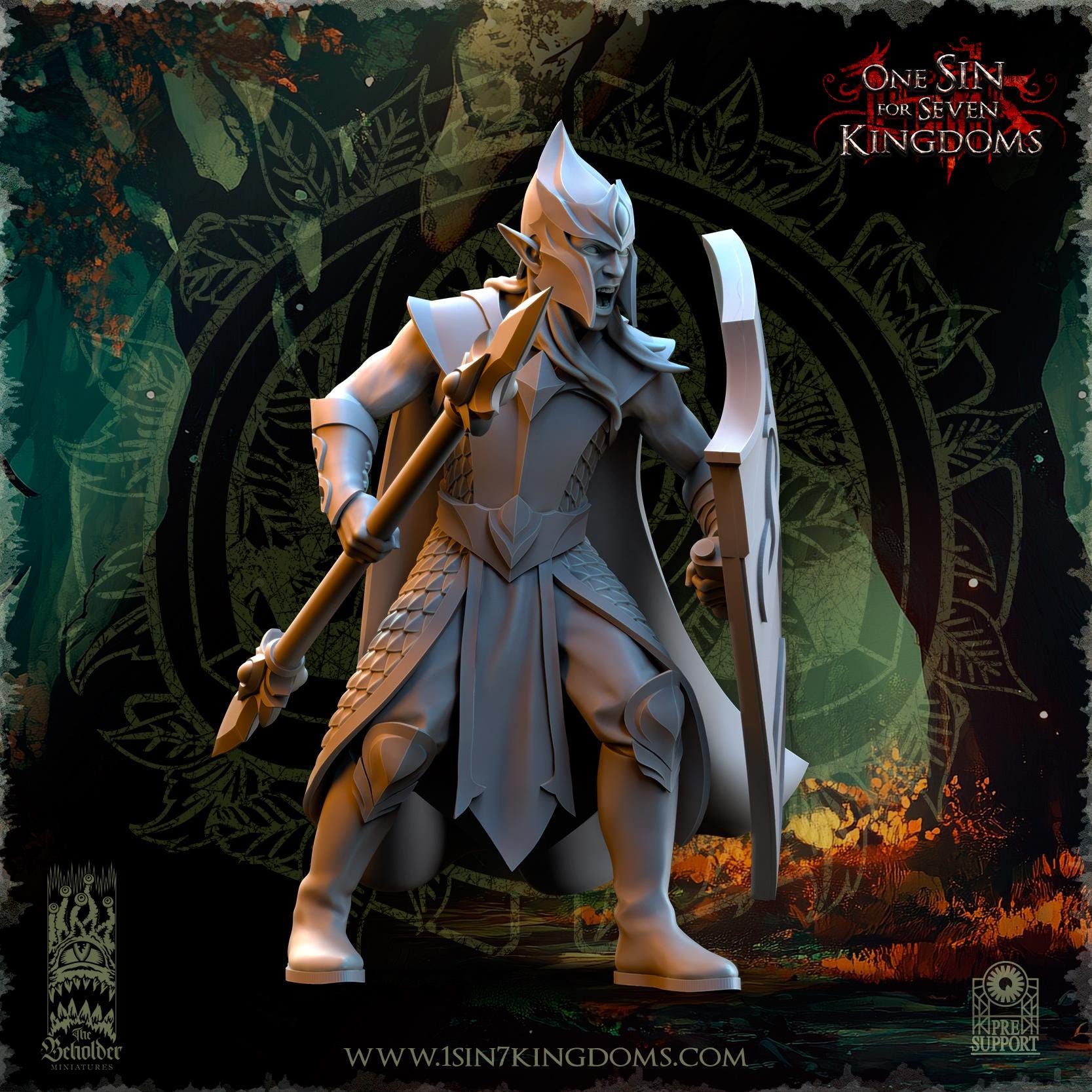 Evergreen Elves Forest Militia  - in 12k- by The Beholder Miniatures