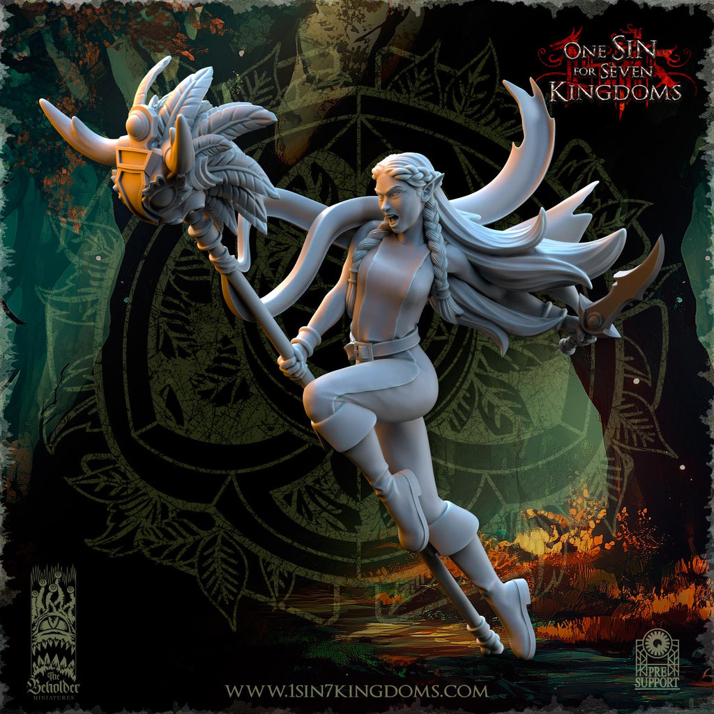 Evergreen Elves Death Dancers Command Group  - in 12k- by The Beholder Miniatures