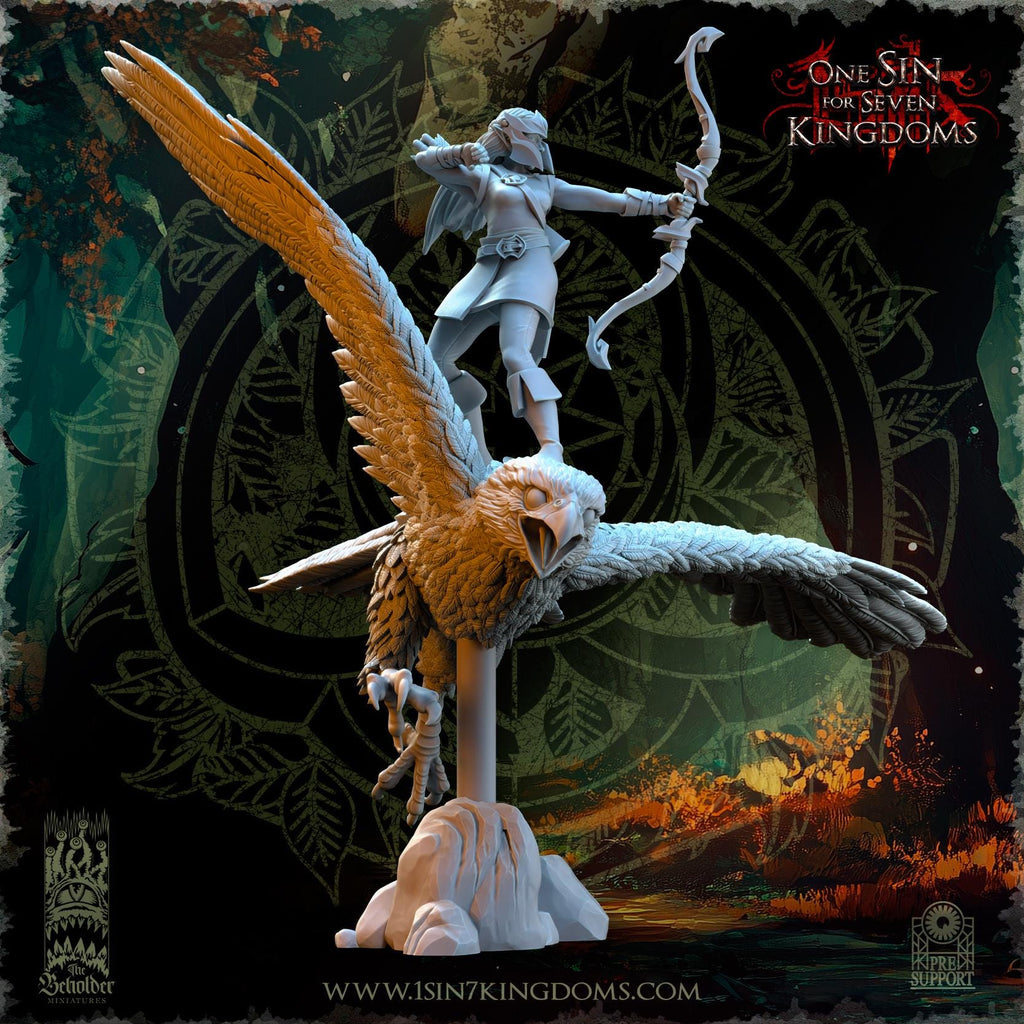Evergreen Elves Hawk Hunters - in 12k- by The Beholder Miniatures