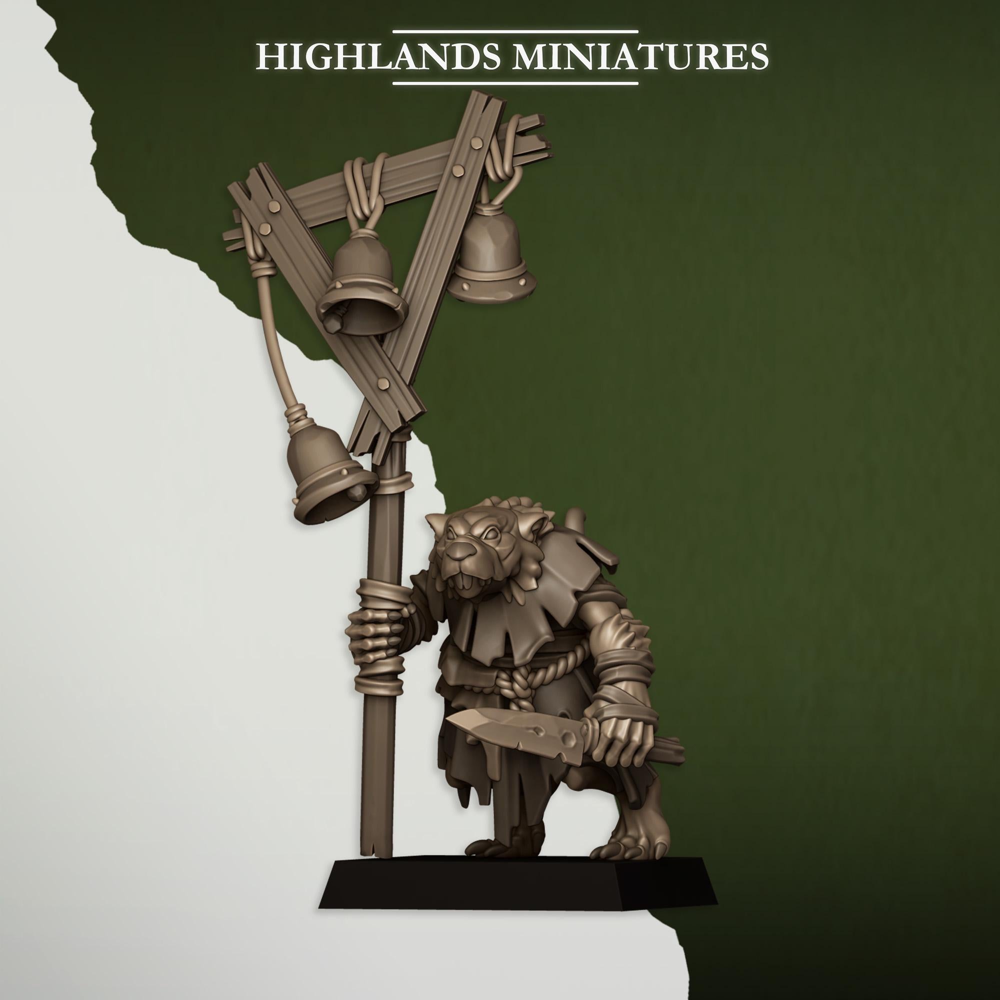 Vermin Acolytes miniature - in 12K - by Highlands Miniatures
