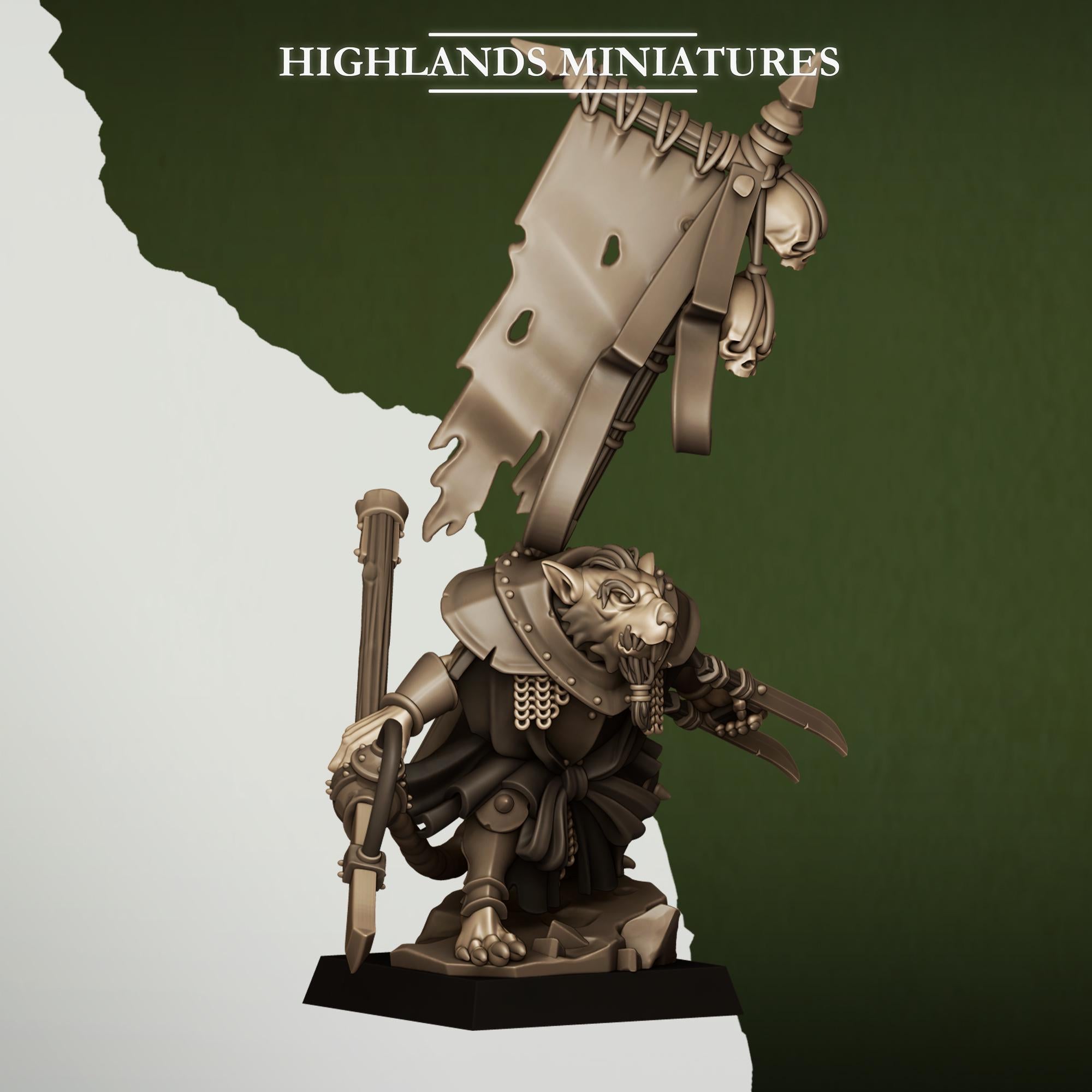 Sewer Vermin Warlord miniature - in 12K - by Highlands Miniatures