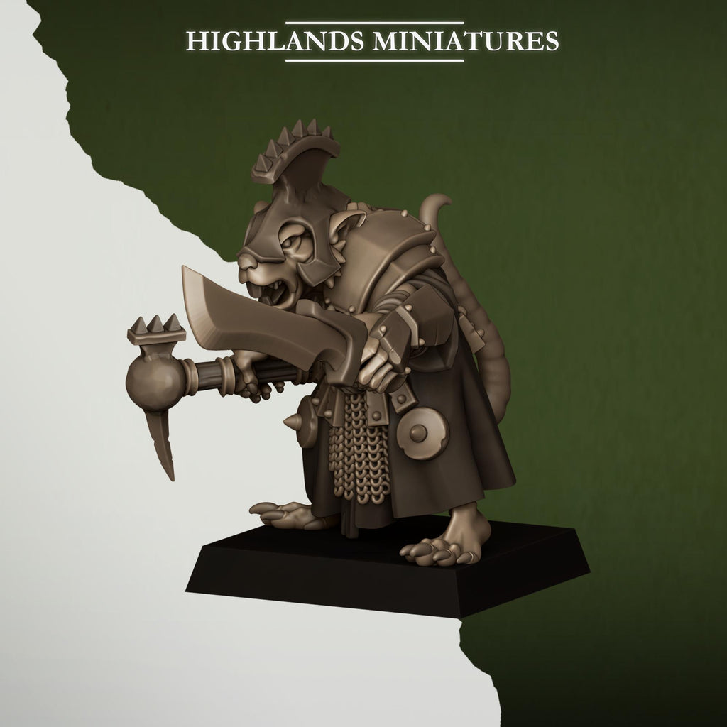 Sewer Vermin Lord miniature - in 12K - by Highlands Miniatures