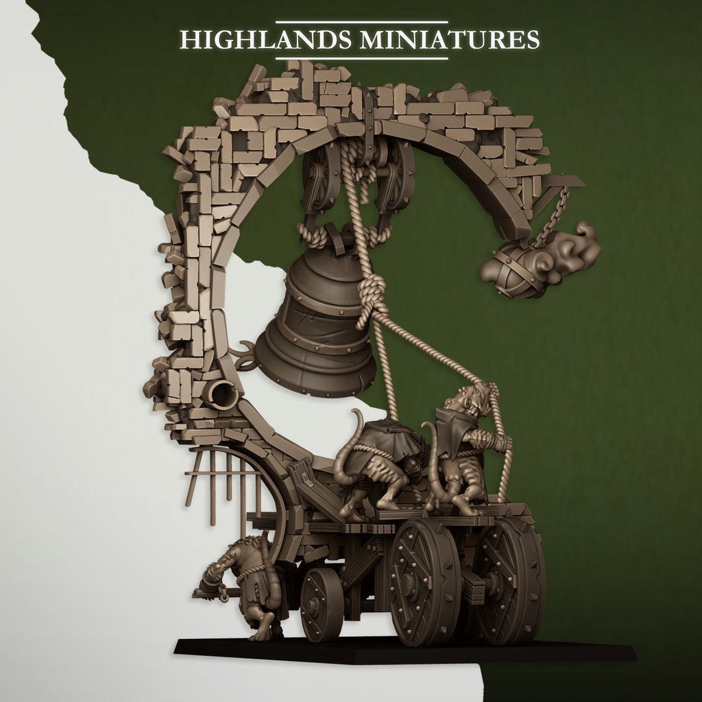 Moving Sewer with Bell and Censer  miniature - in 12K - by Highlands Miniatures