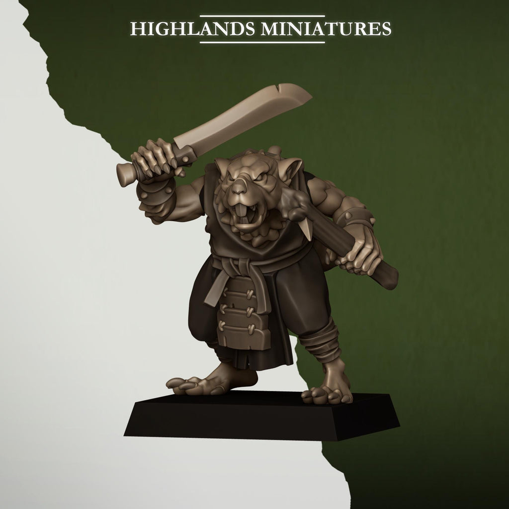 Sewer Vermin Thugs  miniature - in 12K - by Highlands Miniatures