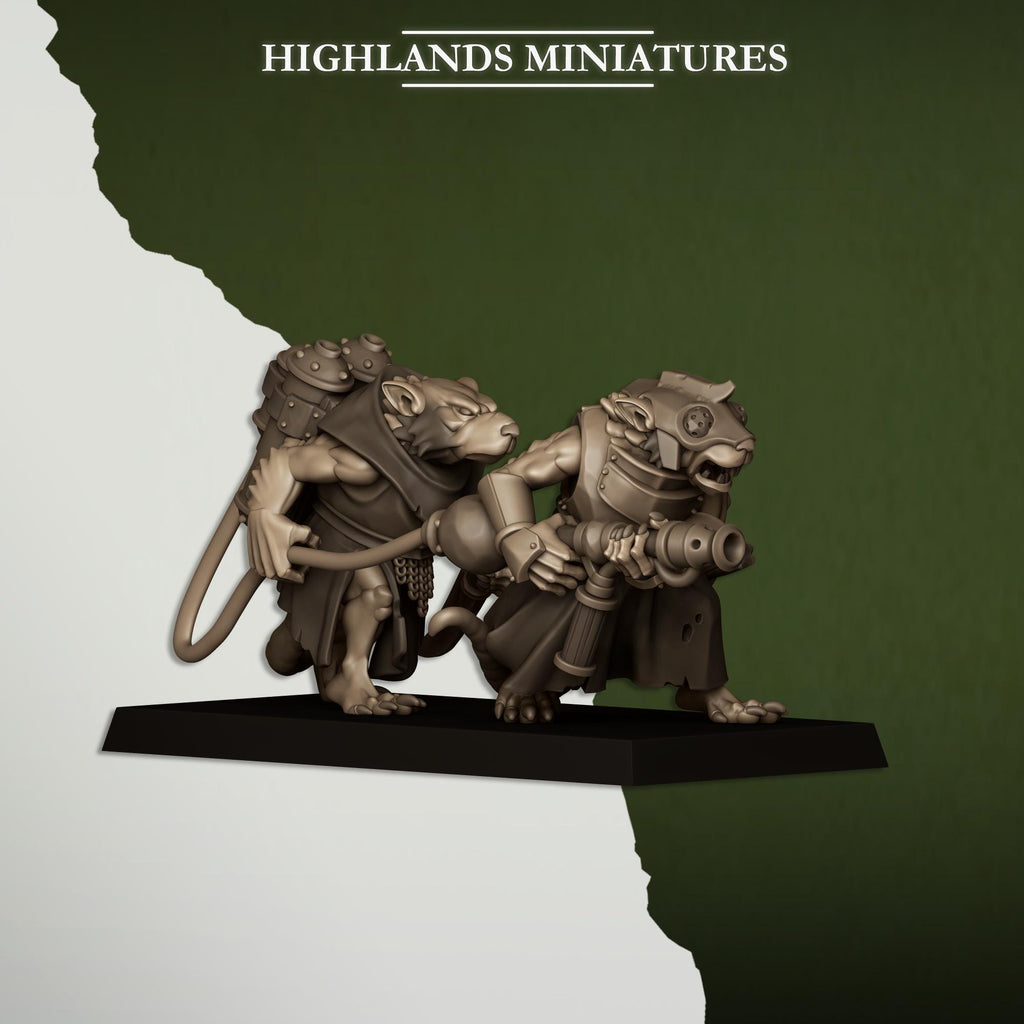 Sewer Vermin Heavy Weapons Teams miniature - in 12K - by Highlands Miniatures