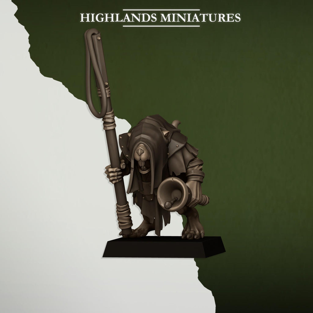 Rats and Rat Masters - 8 models miniature - in 12K - by Highlands Miniatures