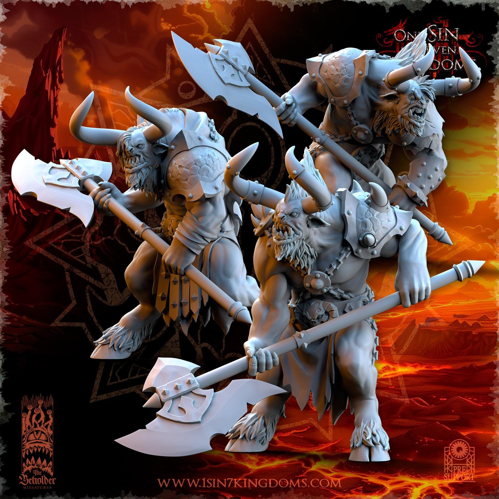 Realms of Mayhem Minotaurs - in 12k by The Beholder Miniatures