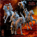 Realms of Mayhem Barbarian Riders Command Group - in 12k  by The Beholder Miniatures
