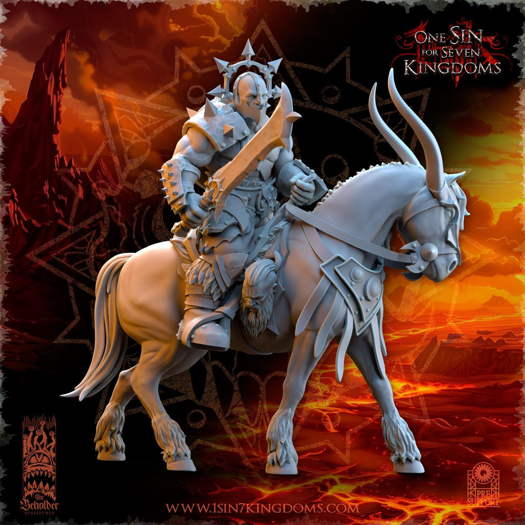 Realms of Mayhem Barbarian Riders Command Group - in 12k  by The Beholder Miniatures