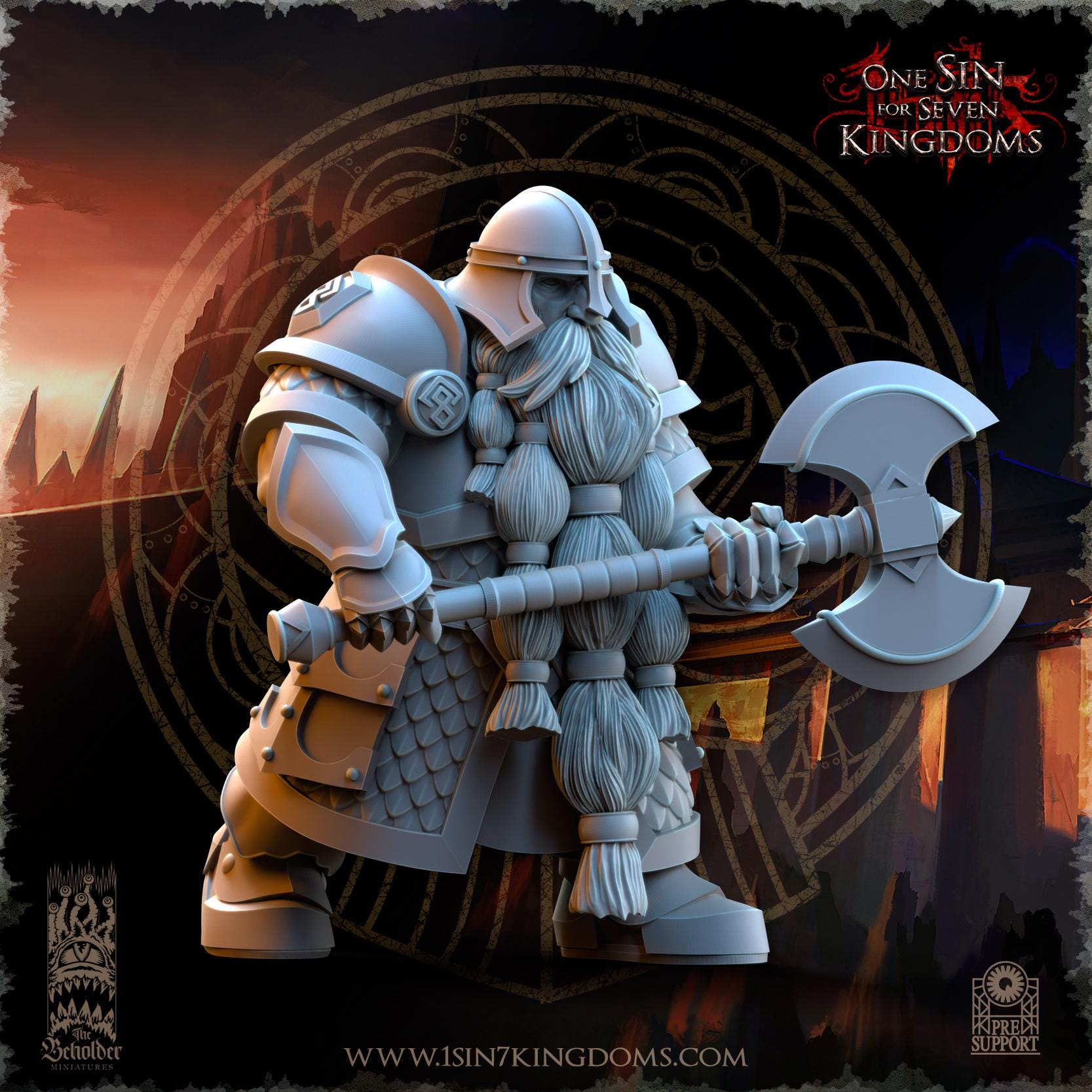 Dwarven Kingdoms Legion of the Ancient Warriors - in 12k  by The Beholder Miniatures
