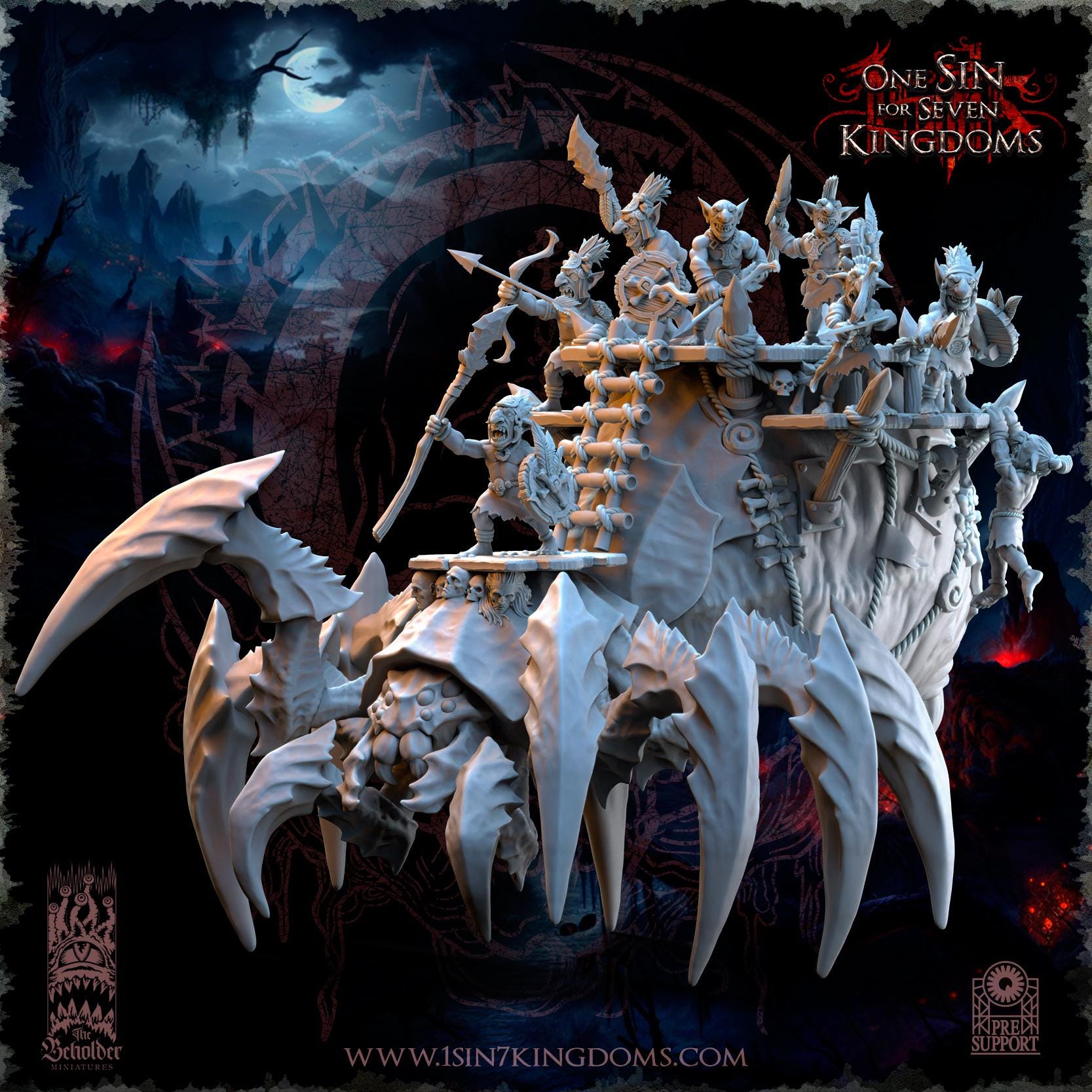The Black Horde Goblins Behemoth Spider miniature - in 12k - By The Beholder Miniatures